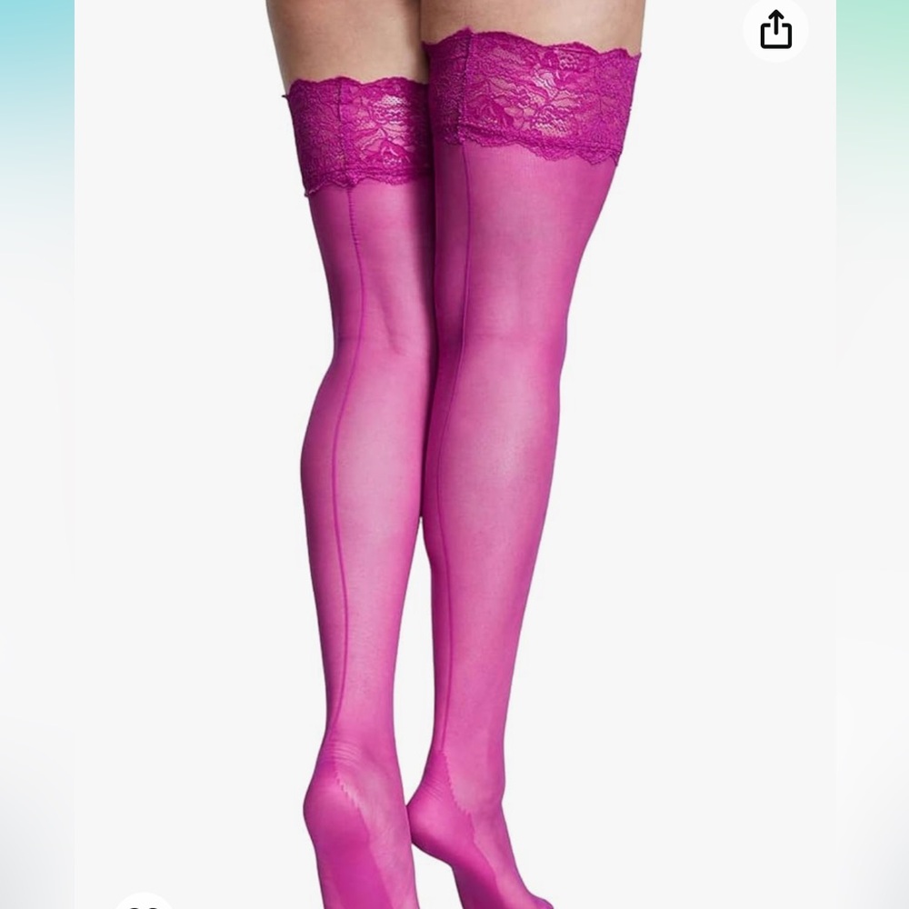 Victoria's Secret Very Sexy Lace Top Thigh High Stockings Hosiery - purple